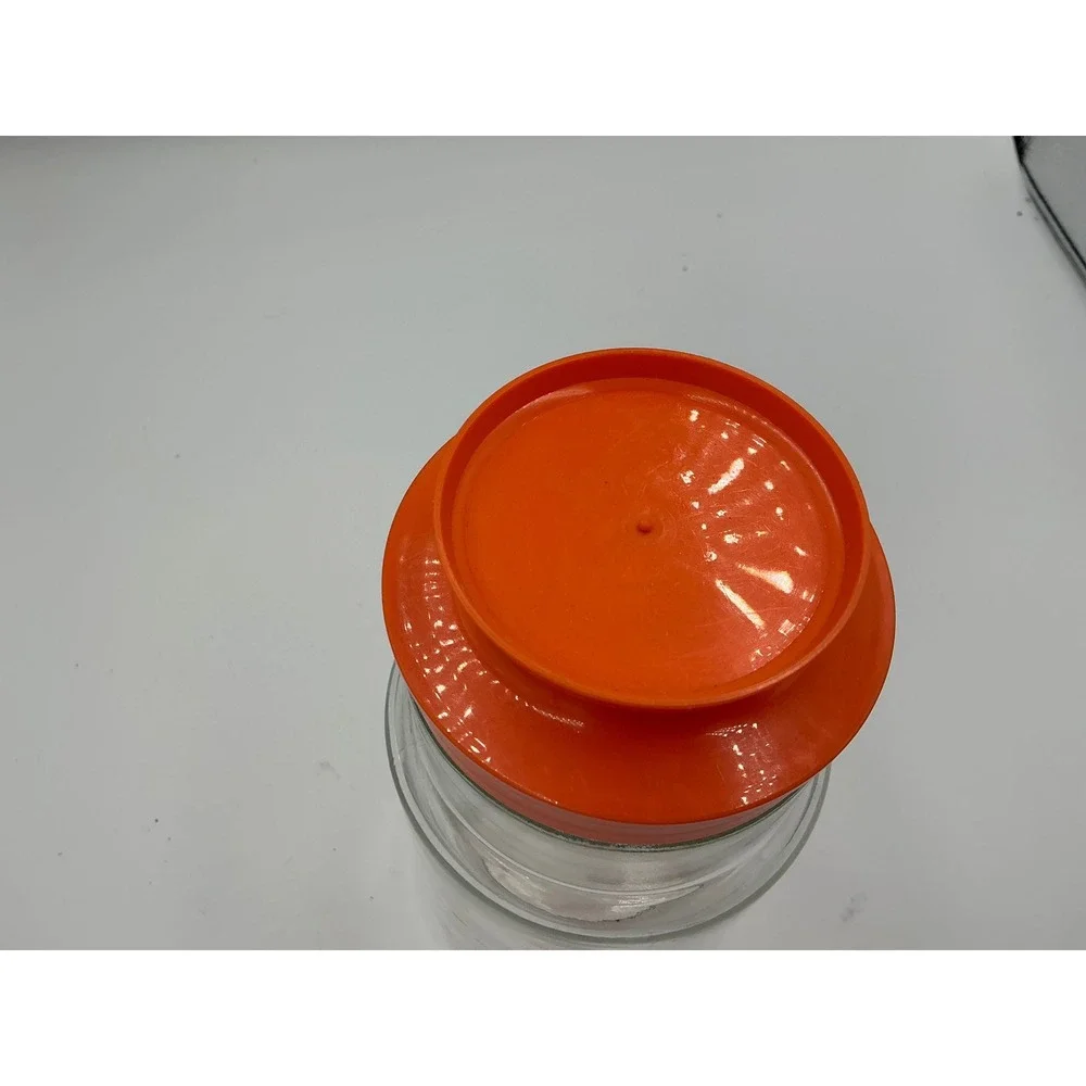 Vintage 1776-1976 Bicentennial Election Glass Canister Jar with Orange Lid